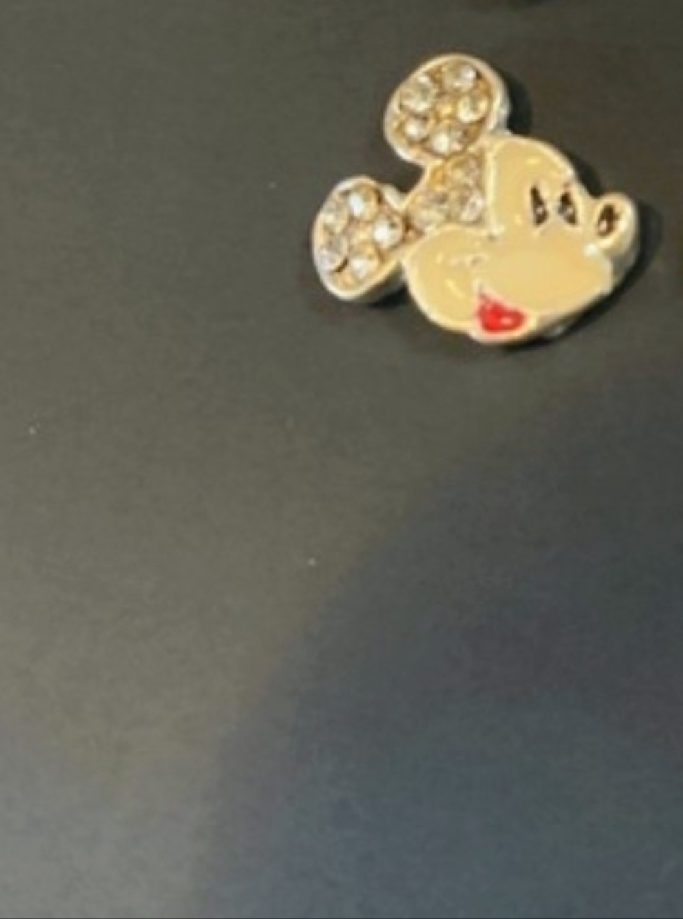 Rhinestone Mickey-style Charm For Floating Lockets